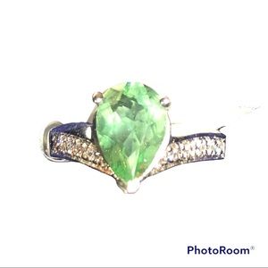 Mint Green Marquis Lime Cubic Zirconia Set in Sterling